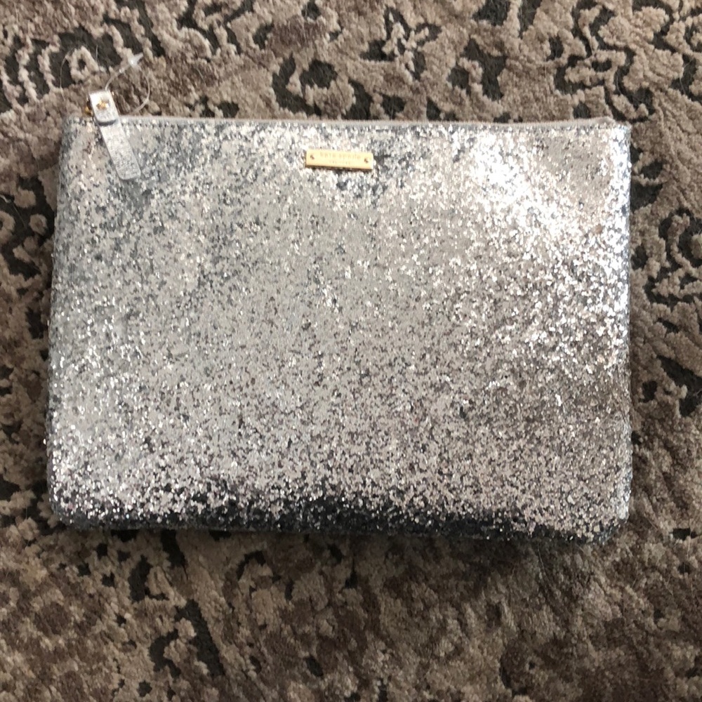 Kate Spade Silver Glitter Clutch